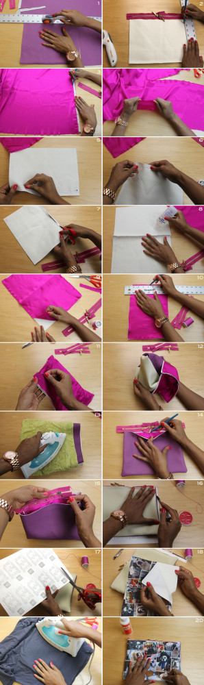 Double Zipper Printed Clutch How-To