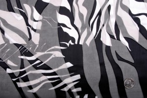 Zebra print silk blend burnout