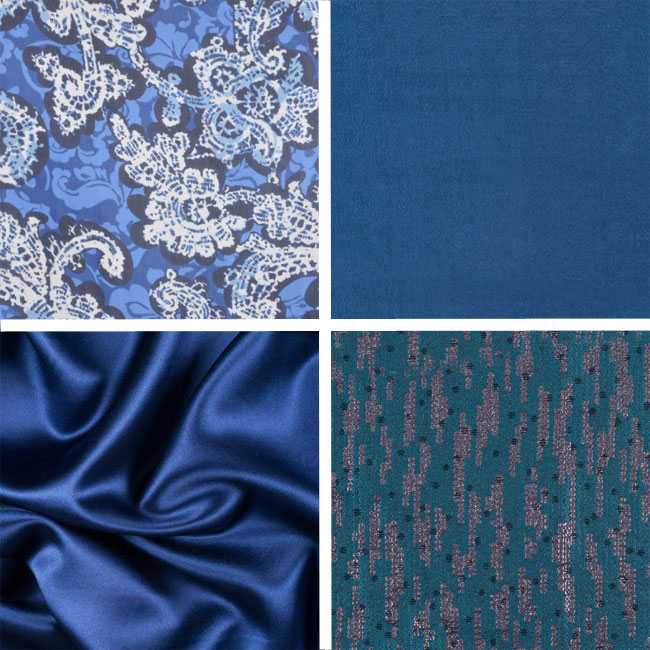 blue fabrics silk jacquard chiffon brocade