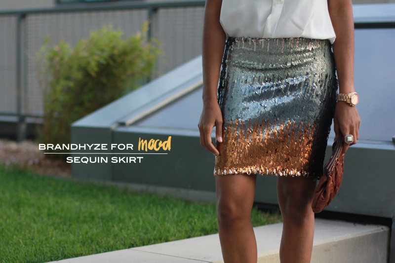 Sequin Skirt made with sequin fabric from Mood Fabrics.