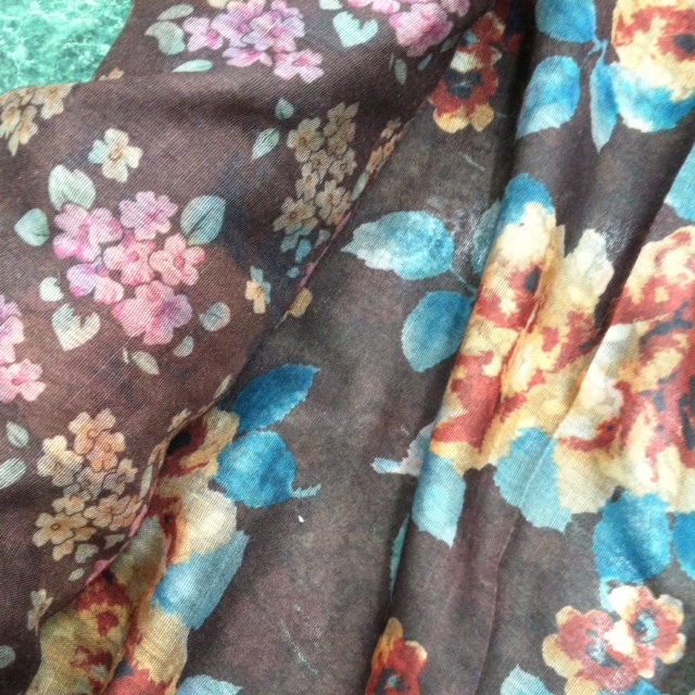 Poly double-faced print fabric from Mood Fabrics.