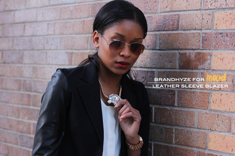 Faux Leather Sleeved Blazer