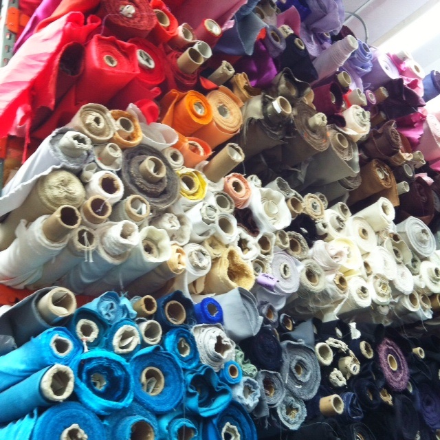 Silk-cottons and silk-wools at Mood Fabrics NYC.