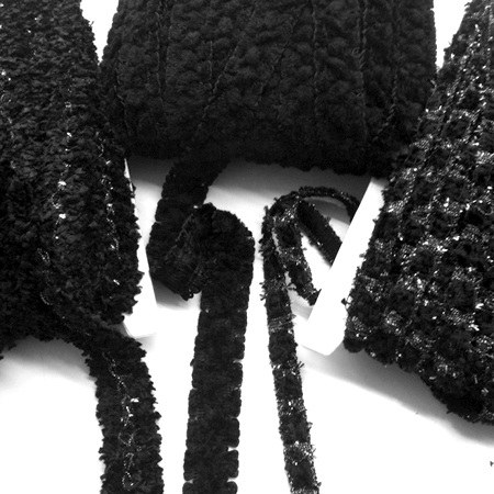 Trims from Mood NYC perfect for Chanel-style jackets.