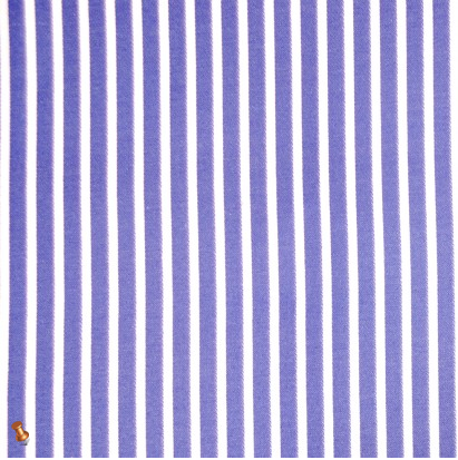 Italian Blue & White Bengal Striped Cotton Denim
