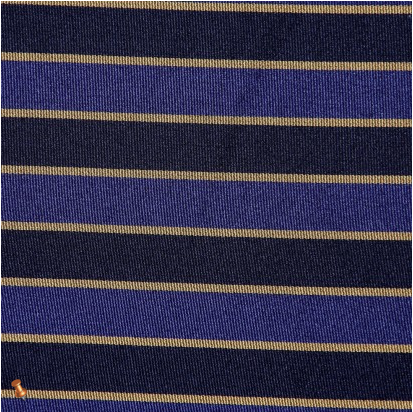 Italian Blue and Black Regimental Striped Polyester Woven