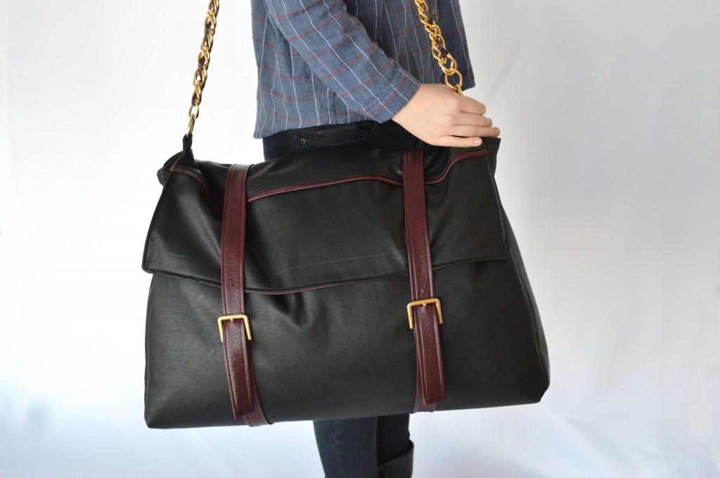 Faux Leather Travel Bag