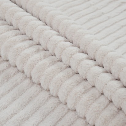 Ivory Stretch Faux Ribbed Shearling