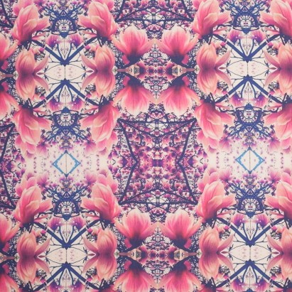 Floral Kaleidoscope Digitally Printed Polyester Charmeuse