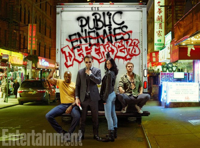 The Defenders; Luke Cage, Daredevil, Jessica Jones, and Iron Fist